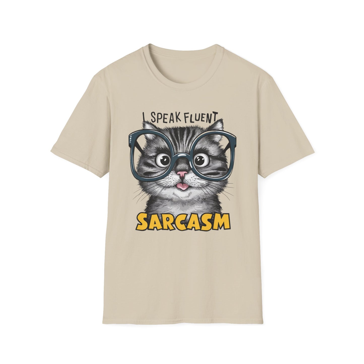 I Speak Fluent Sarcasm Funny Cat Softstyle T-Shirt