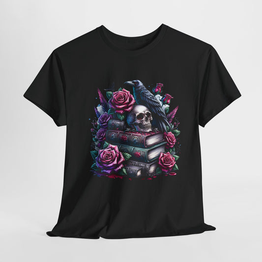 Gothic Skulls and Roses 3 Heavy Cotton Tee