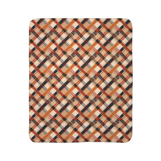 Autumn Plaid 3 Fleece Sherpa Blanket