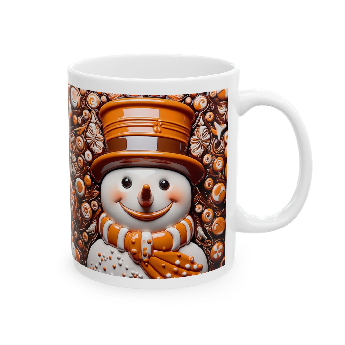 Chocolate Brown Snowman Ceramic Mug