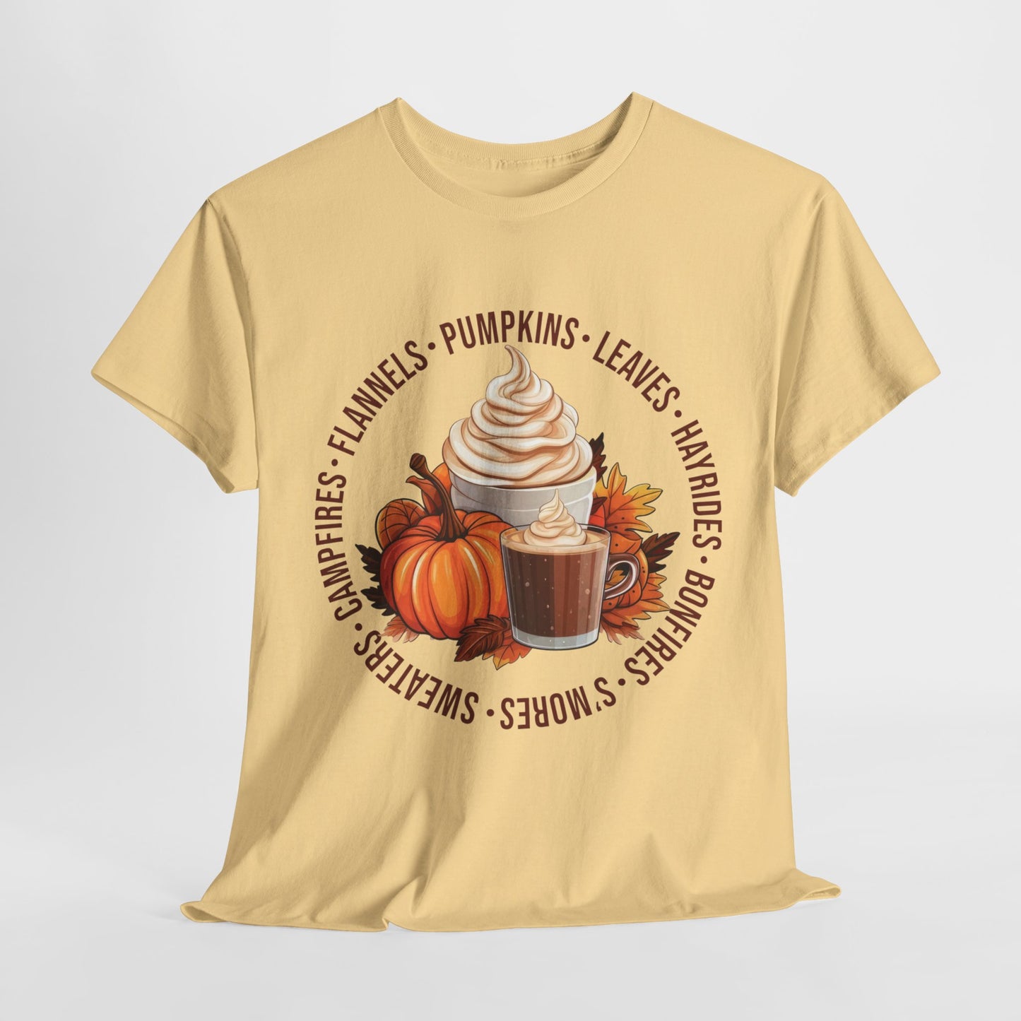 Fall Favorites Campfires Pumpkins Flannels Unisex Heavy Cotton Tee