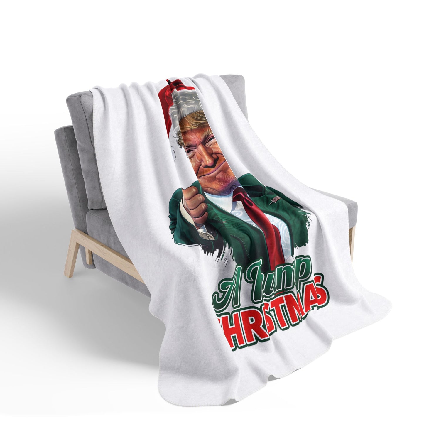 Donald Trump Christmas Fleece Sherpa Blanket