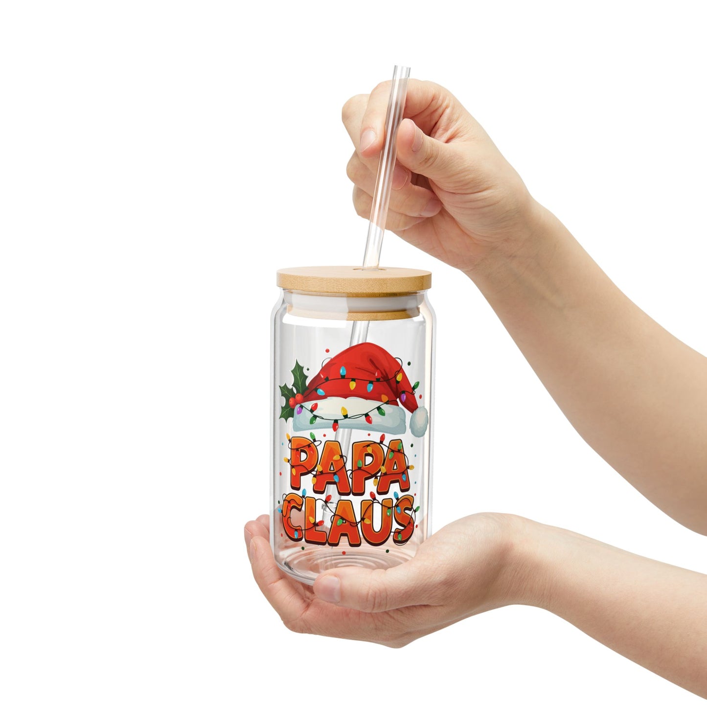 Papa Claus Christmas Sipper Glass