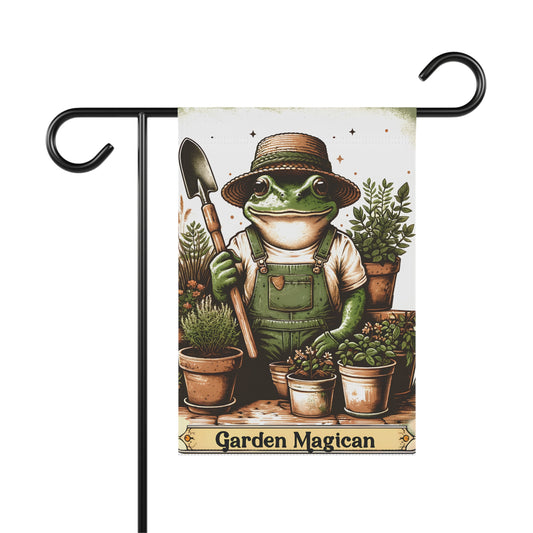 Frog Garden Magician Garden & House Banner - Style 2