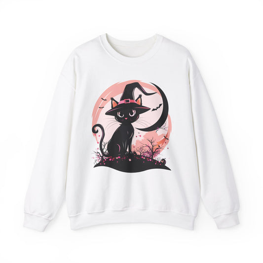 Black Cat Pink Moon Sweatshirt