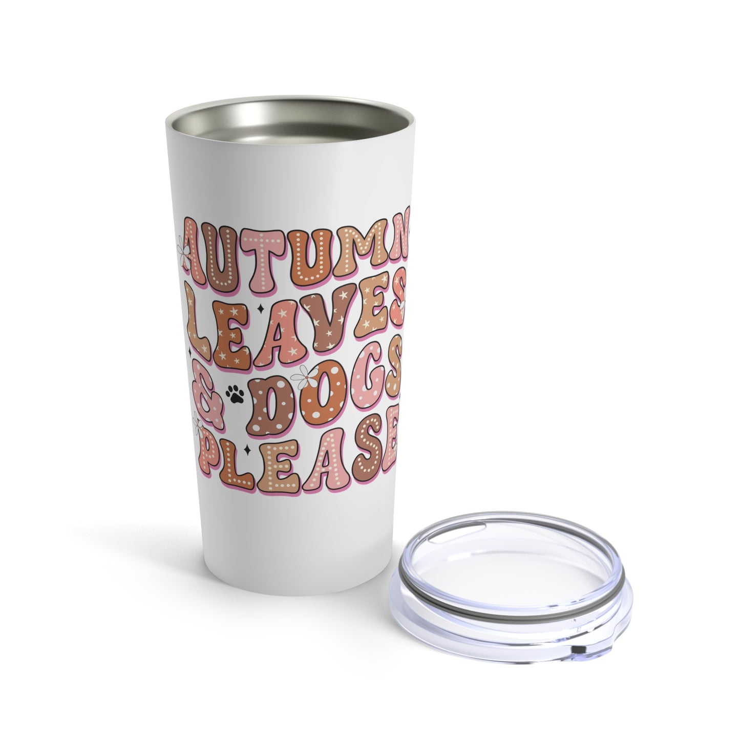 Autumn Leaves and Dogs Please Tumbler 20oz