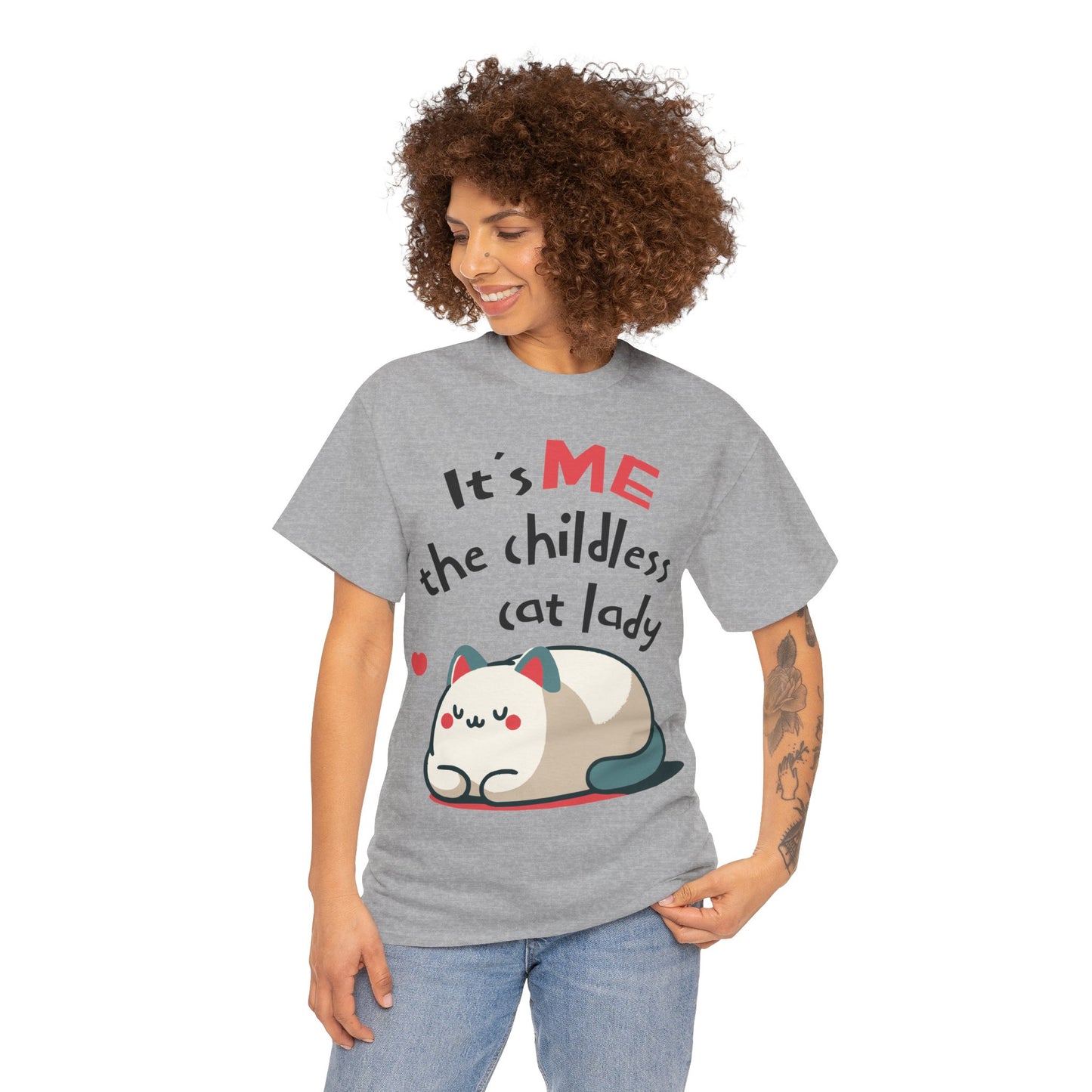 It's Me The Childless Cat Lady Unisex Heavy Cotton Tee