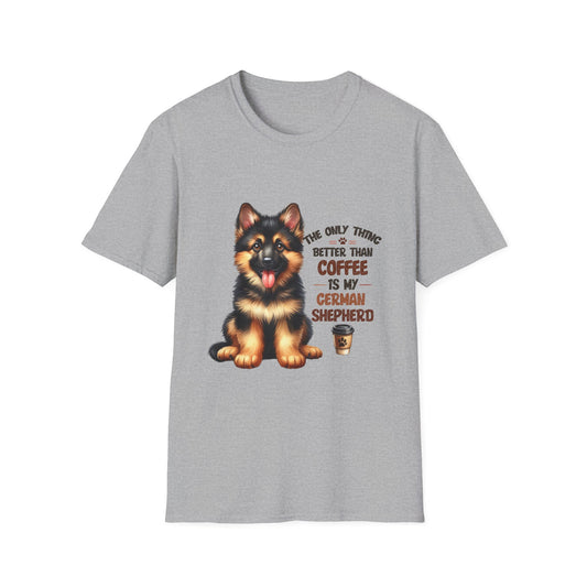 German Shepherd and Coffee Softstyle T-Shirt