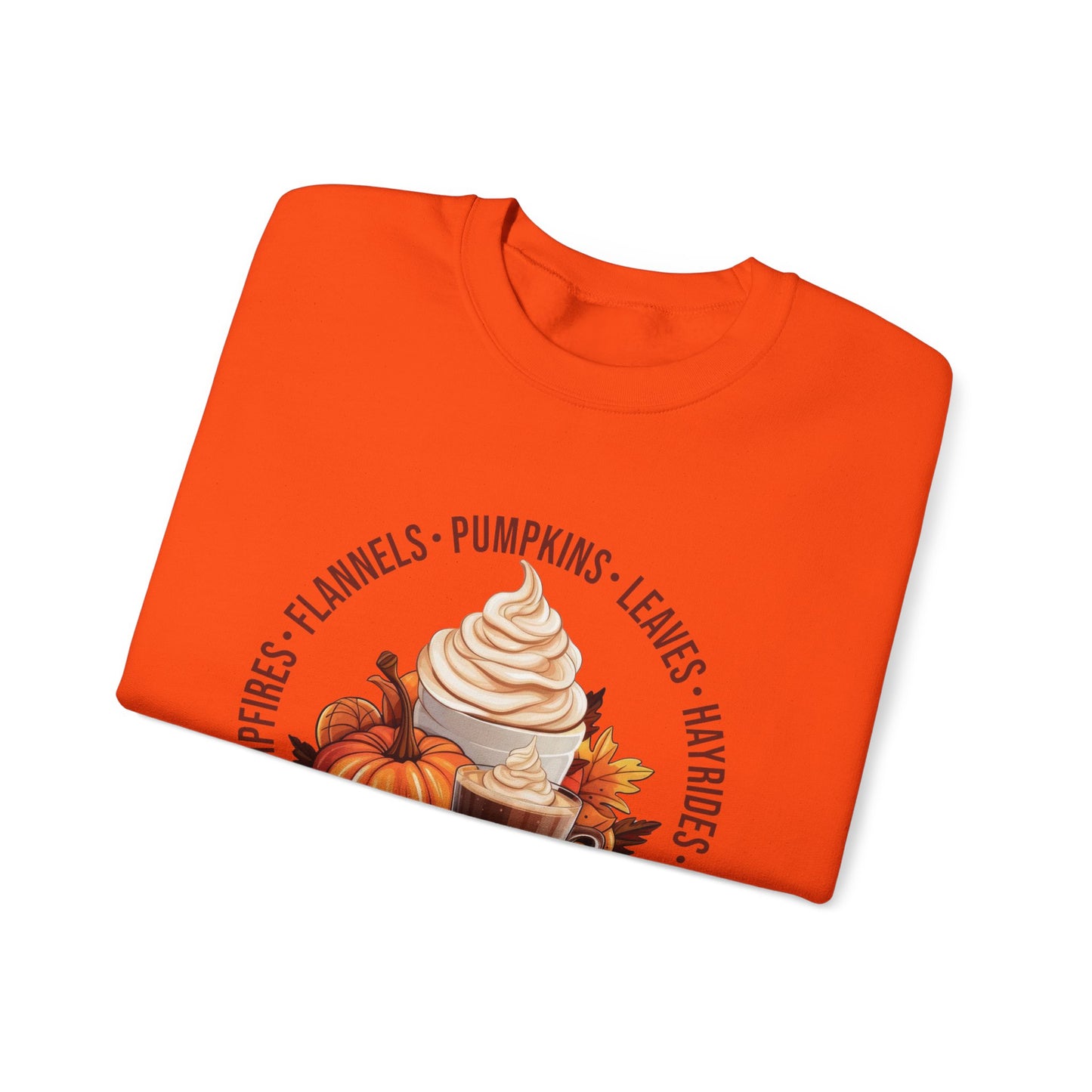 Fall Favorites Campfires Pumpkins Flannels Unisex Heavy Blend™ Crewneck Sweatshirt