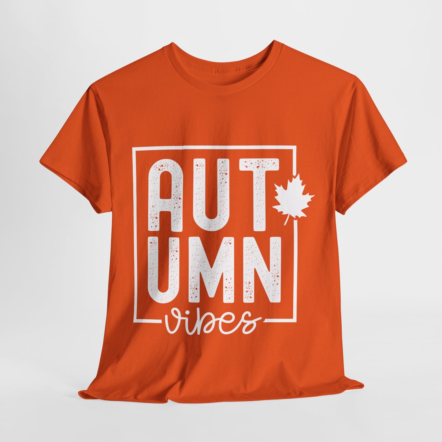 Autumn Vibes White Lettering Unisex Heavy Cotton Tee