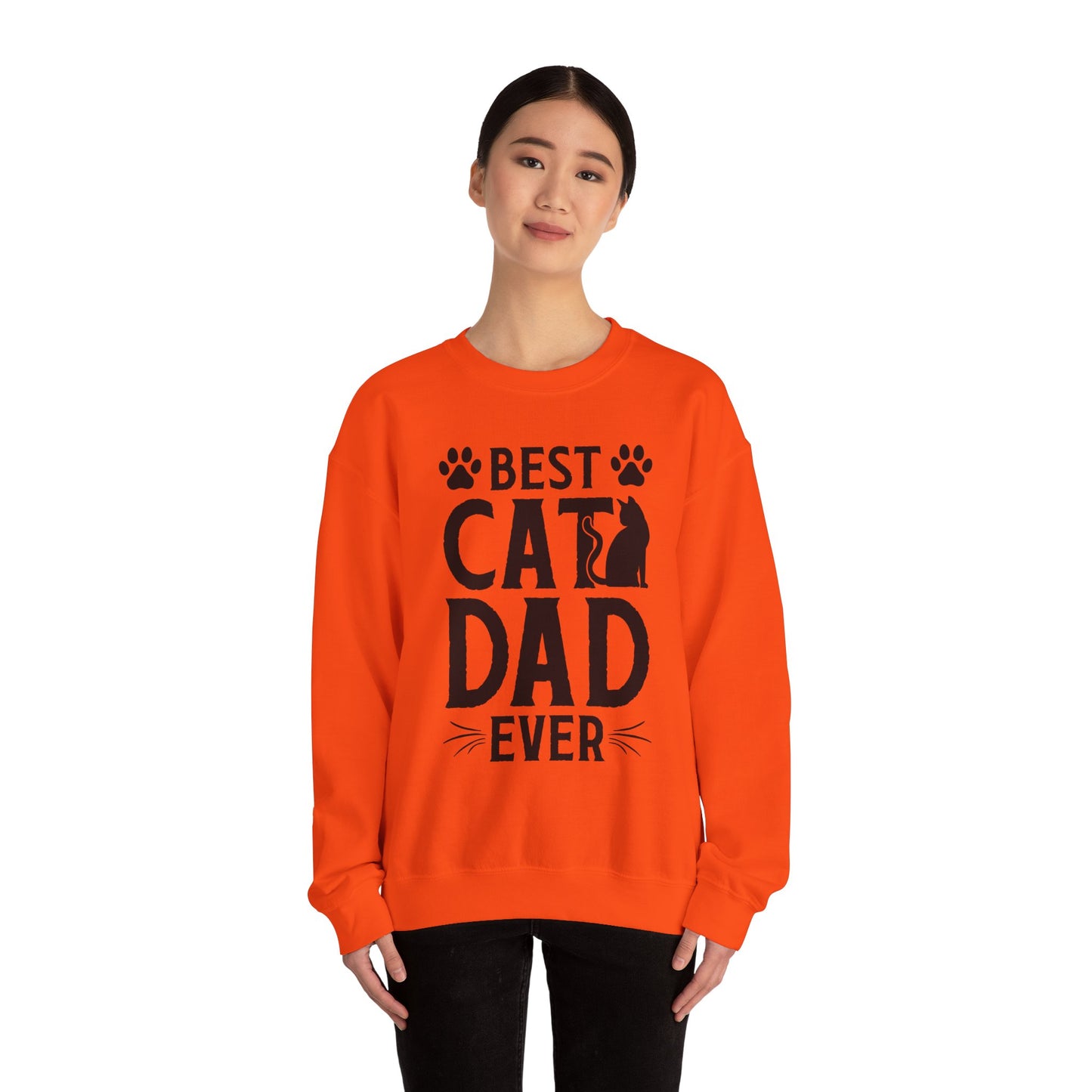 Best Cat Dad Ever Black Lettering Sweatshirt