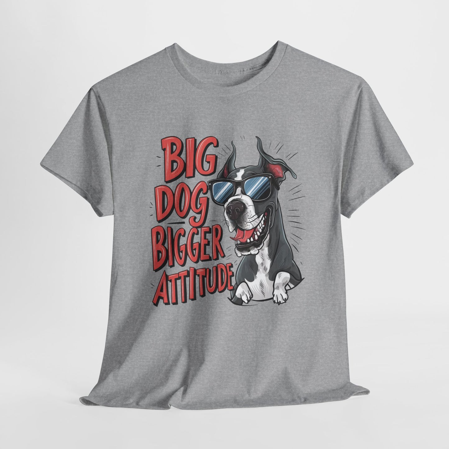 Big Attitude Funny Dog Unisex Heavy Cotton Tee