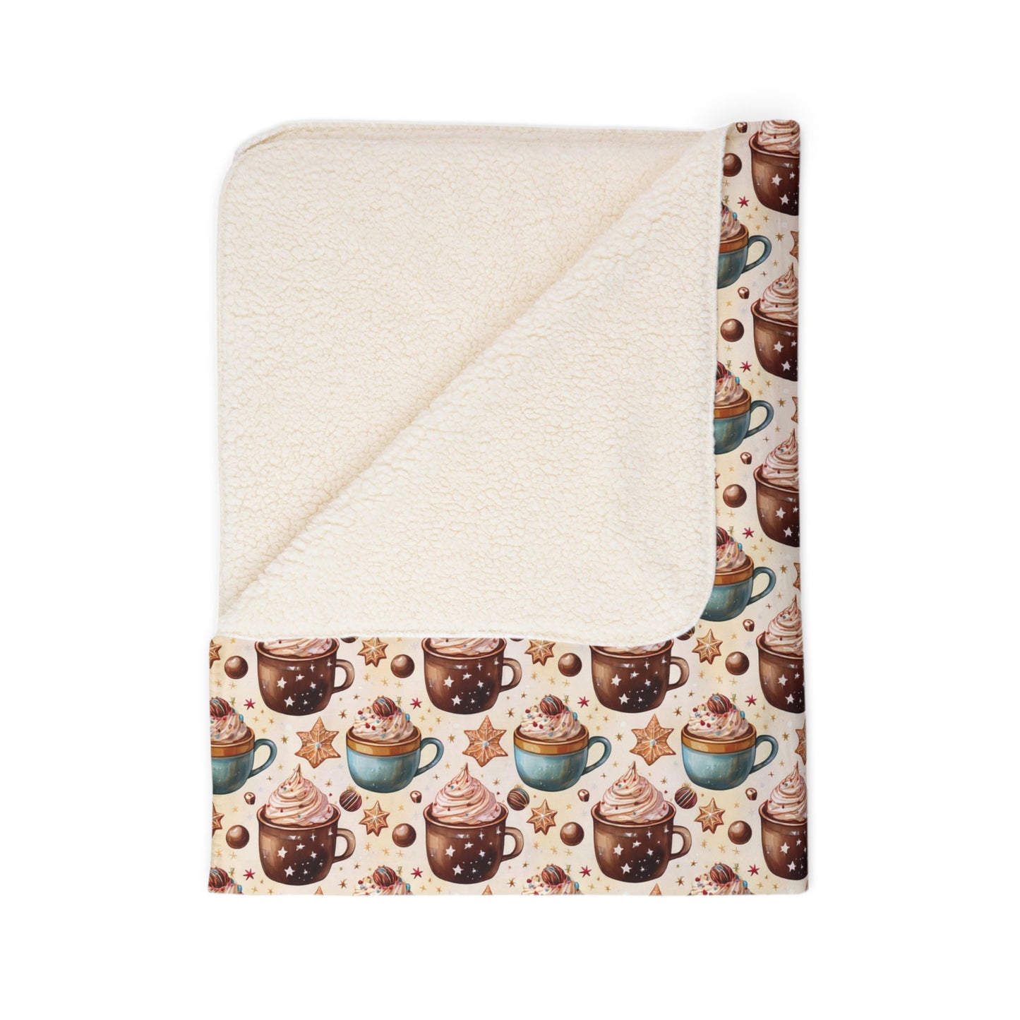 Winter Beverages Style 1 Fleece Sherpa Blanket