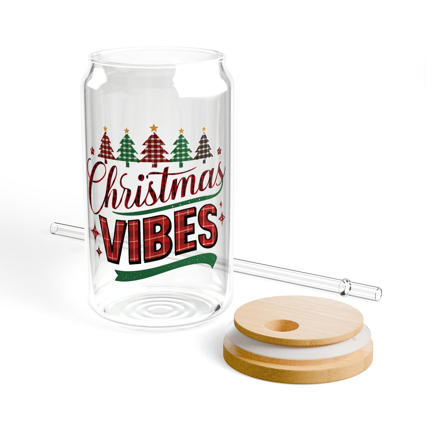 Christmas Vibes Sipper Glass