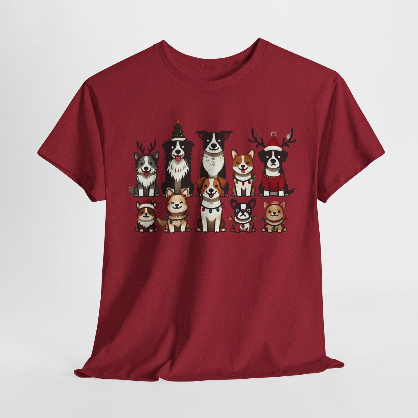 Christmas Dogs Heavy Cotton Tee