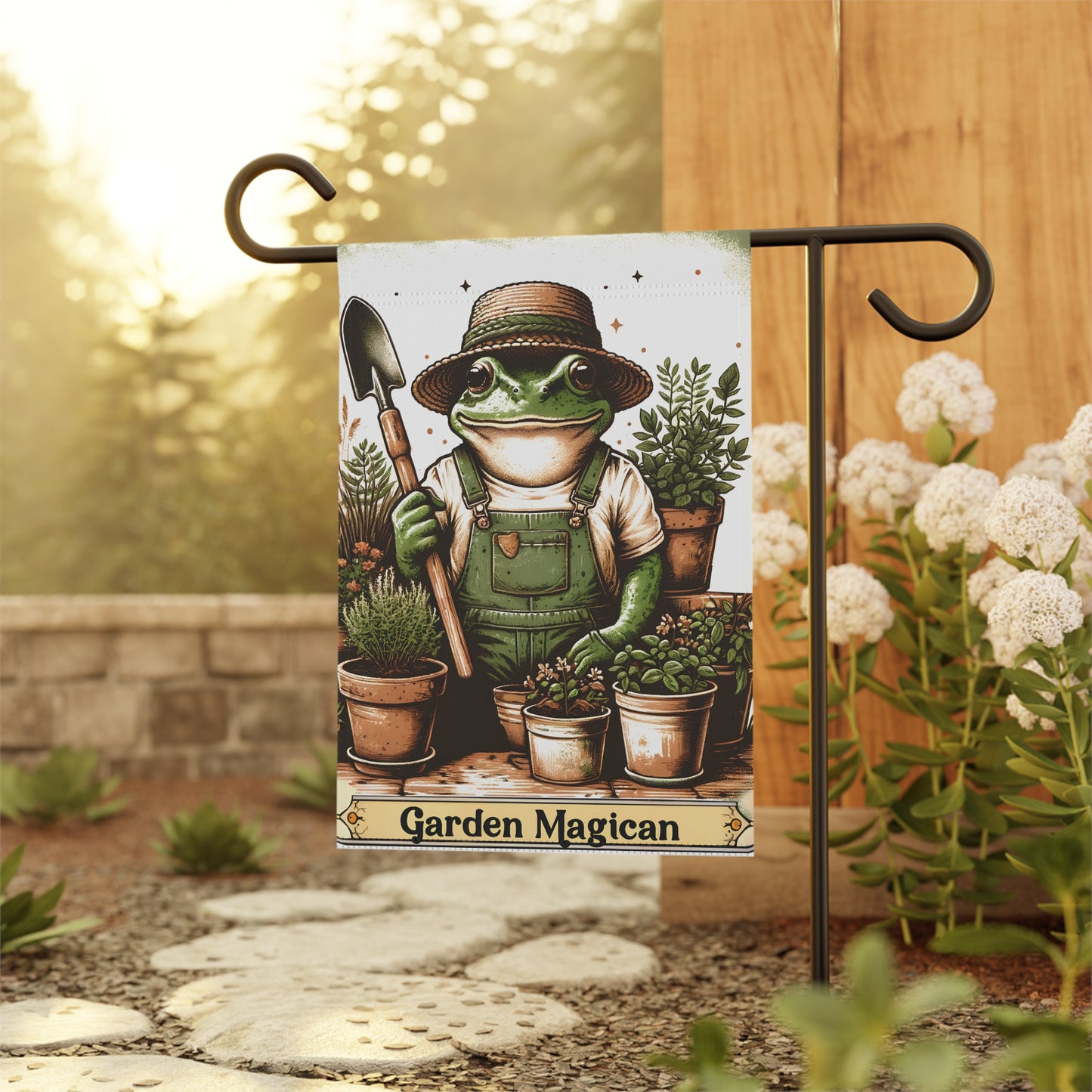 Frog Garden Magician Garden & House Banner - Style 2