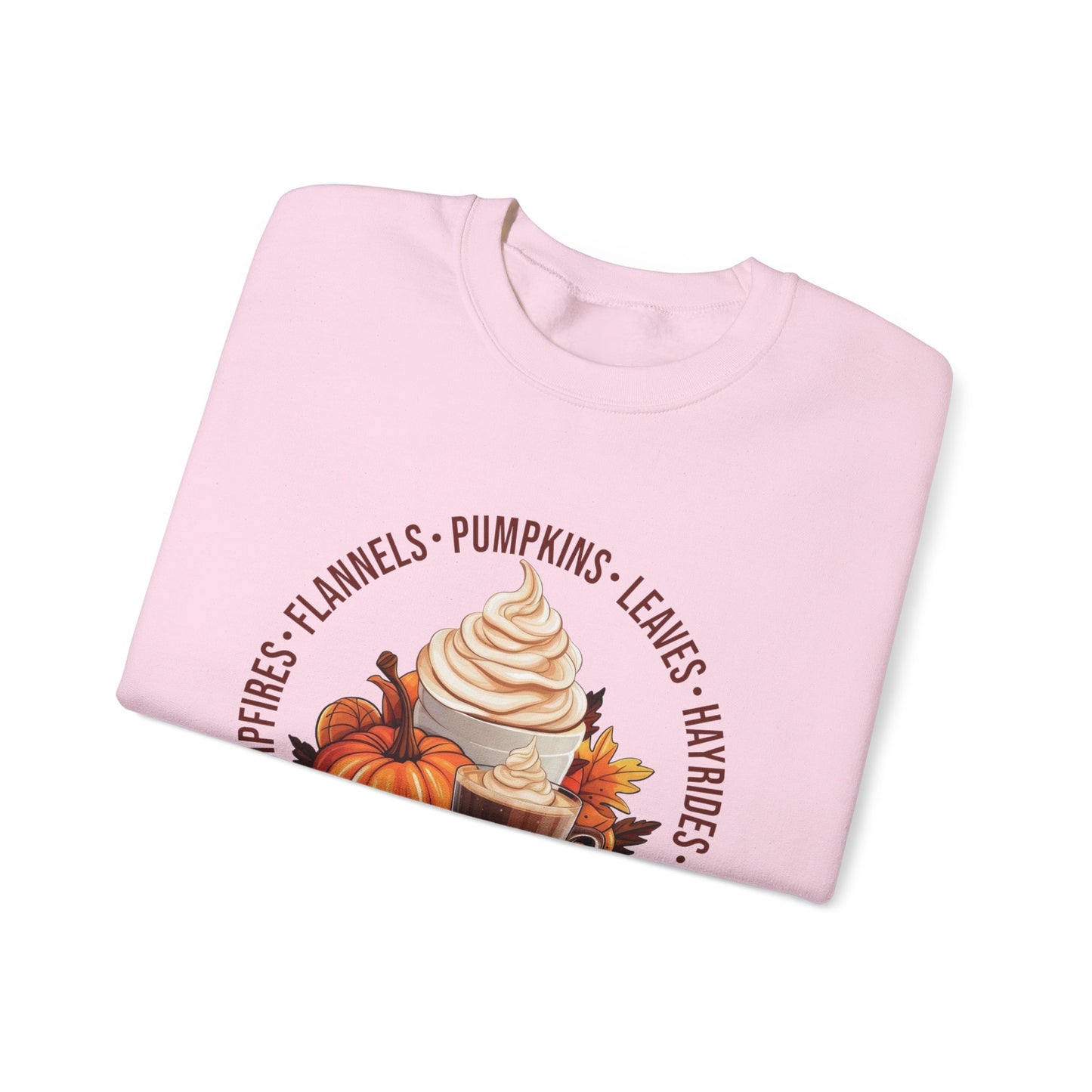 Fall Favorites Campfires Pumpkins Flannels Unisex Heavy Blend™ Crewneck Sweatshirt