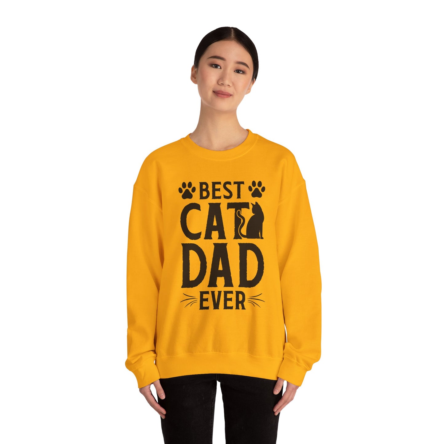 Best Cat Dad Ever Black Lettering Sweatshirt