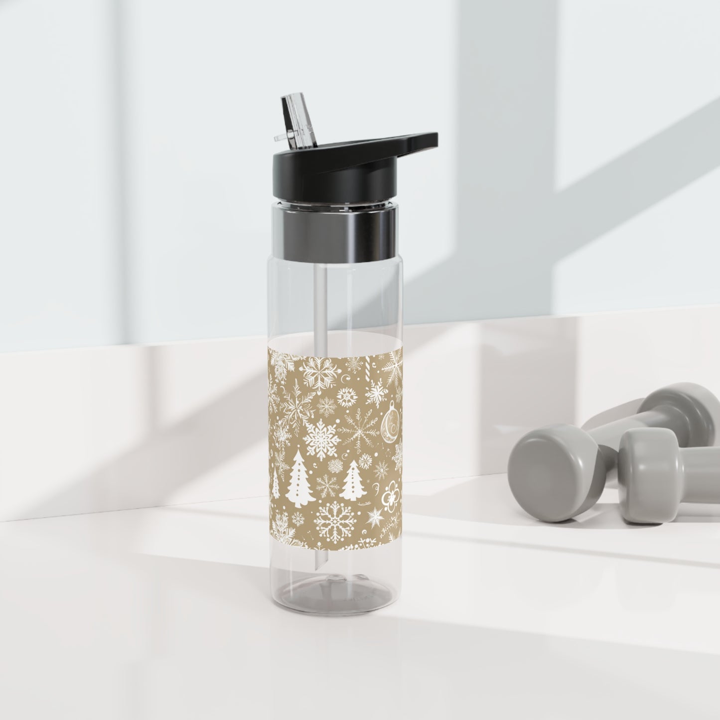 Beige Winter Wonderland Sport Water Bottle