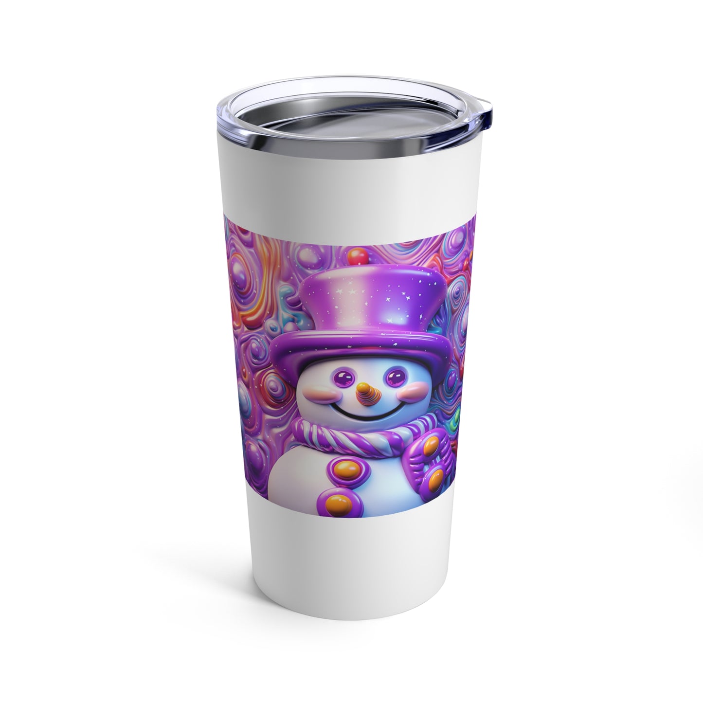 Purple Snowman Tumbler 20oz