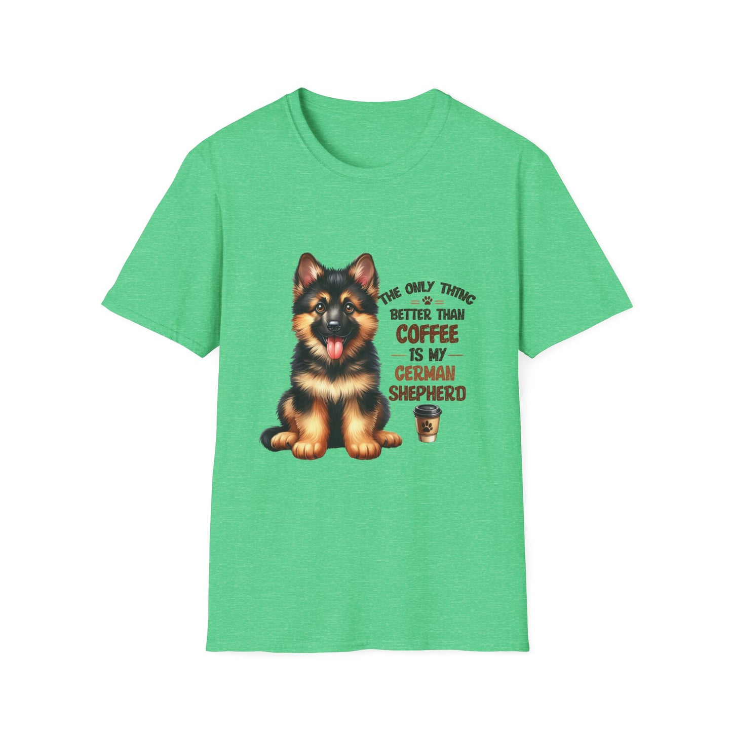 German Shepherd and Coffee Softstyle T-Shirt