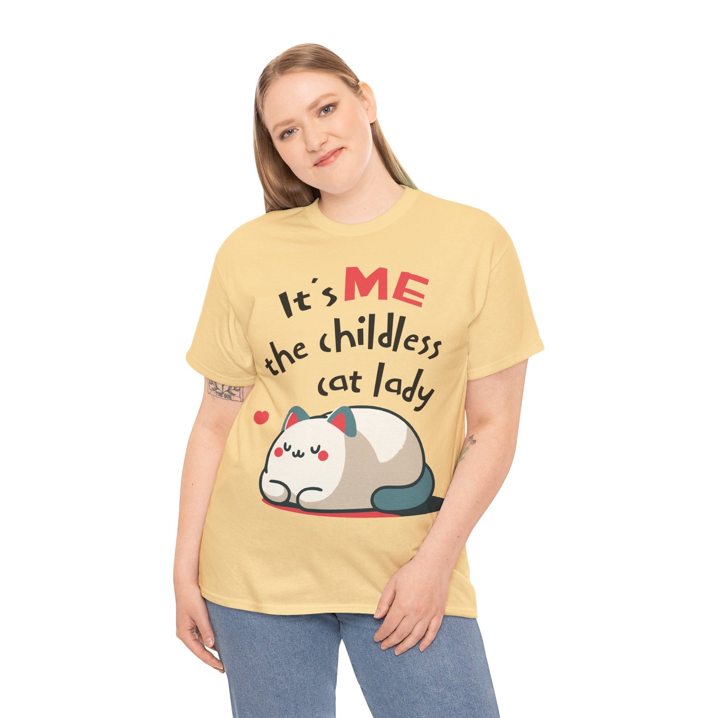 It's Me The Childless Cat Lady Unisex Heavy Cotton Tee