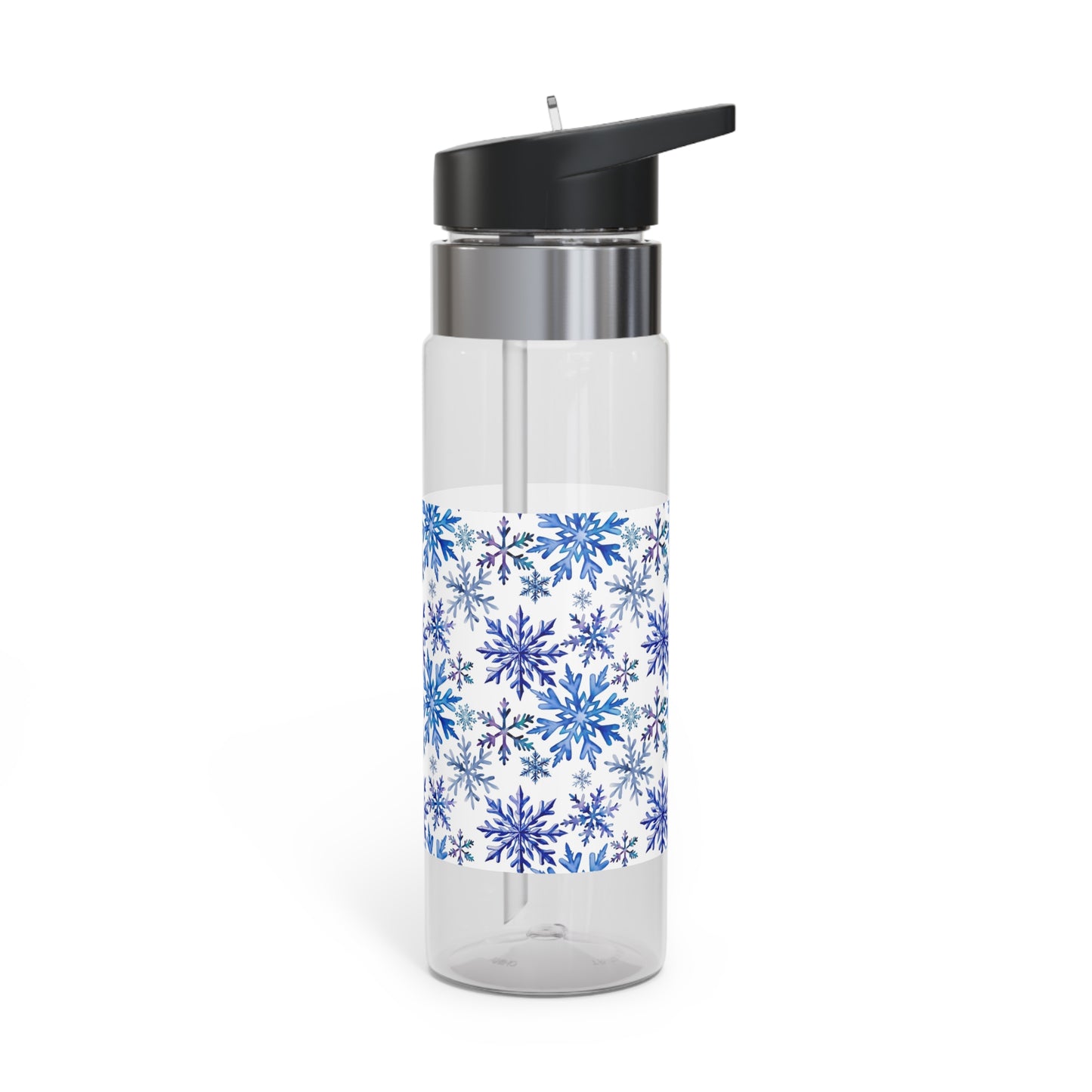 Blue Winter Snowflakes Sport Water Bottle