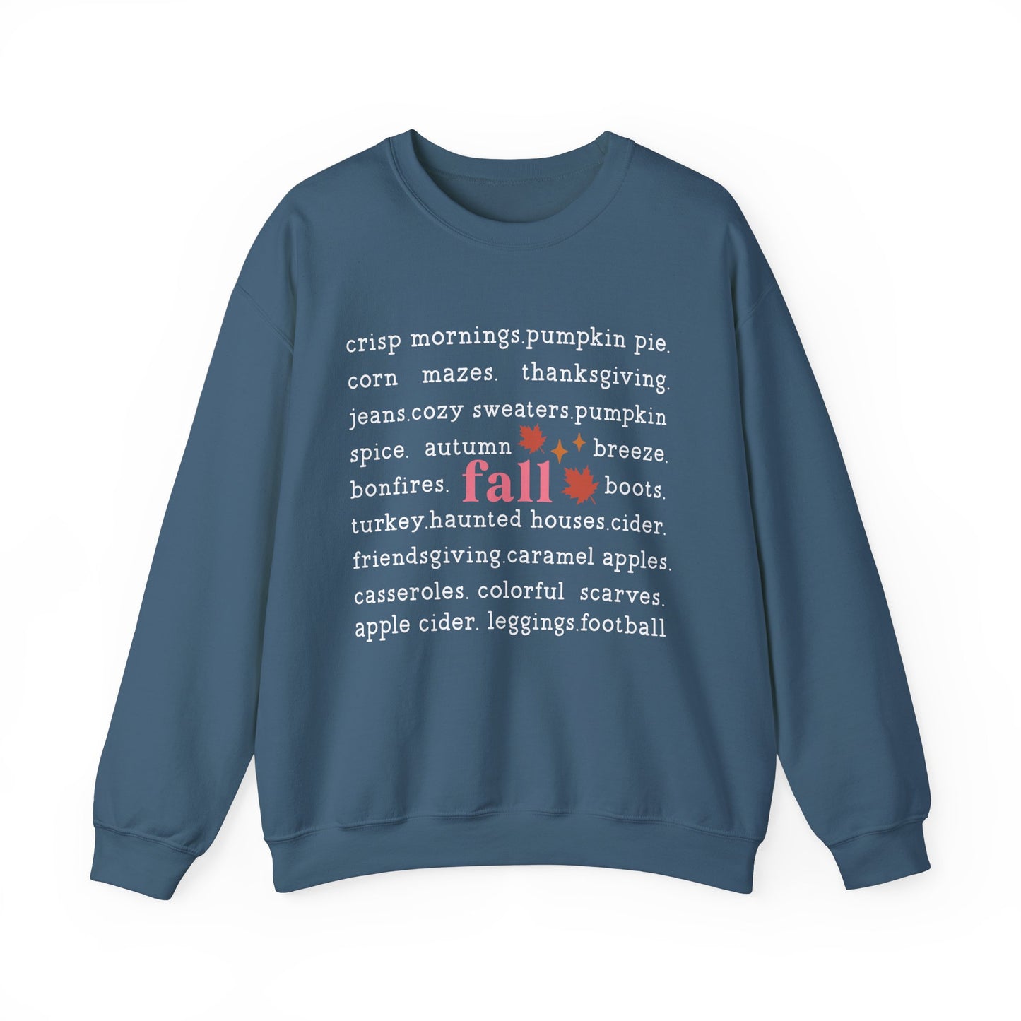 Fall Favorites White Lettering Unisex Heavy Blend™ Crewneck Sweatshirt