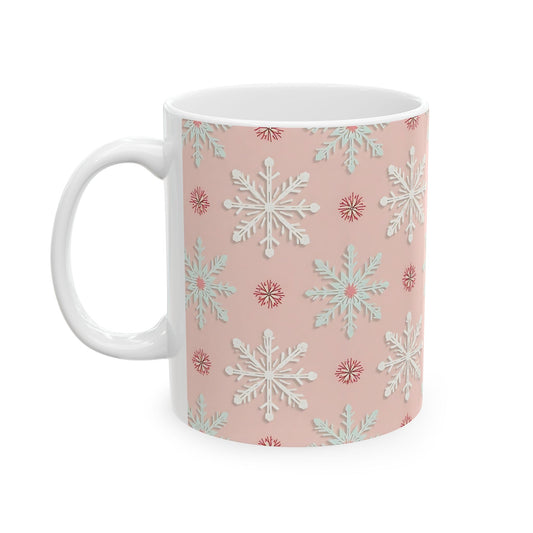 Pink Winter Snowflakes Mug