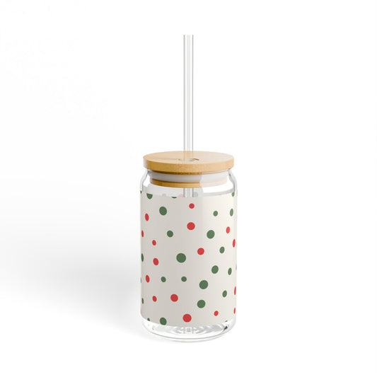 Christmas Dots Sipper Glass