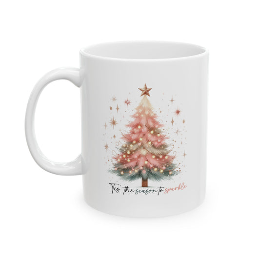 Pink Christmas Tree Ceramic Mug