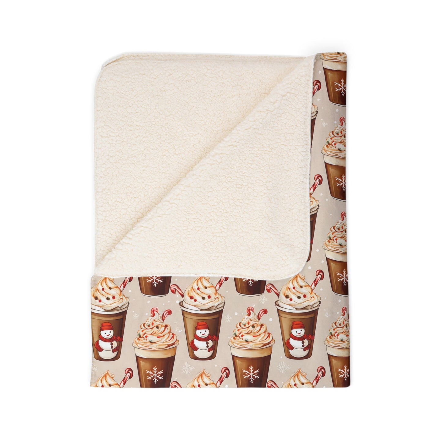 Winter Beverages Style 2 Fleece Sherpa Blanket