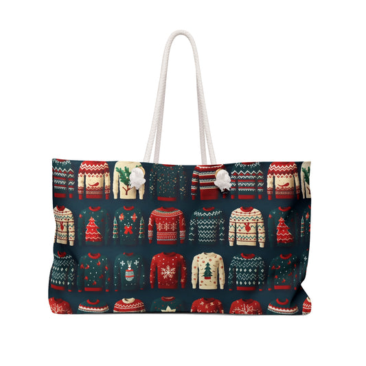 Ugly Christmas Sweater Weekender Bag