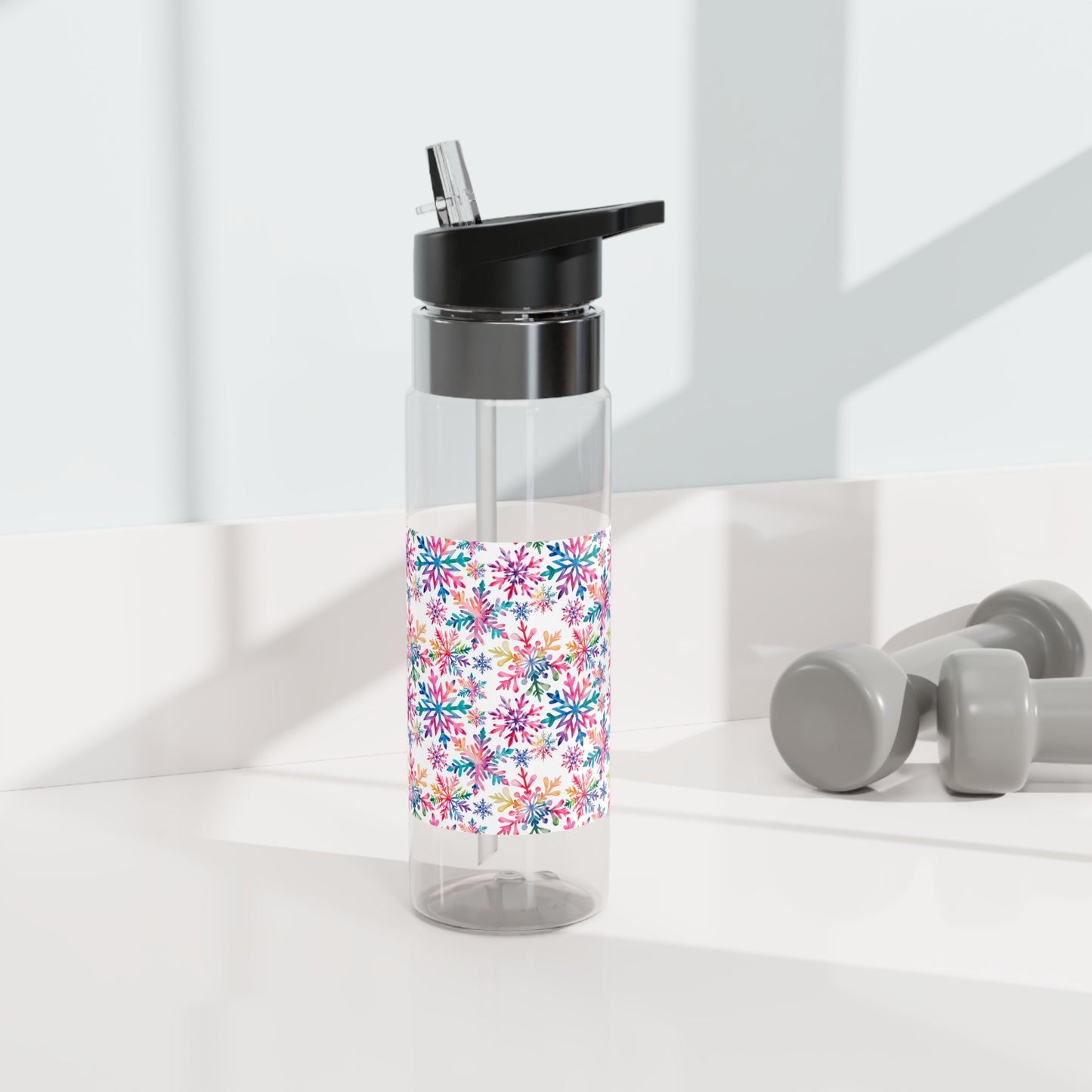 Colorful Winter Snowflakes Sport Water Bottle