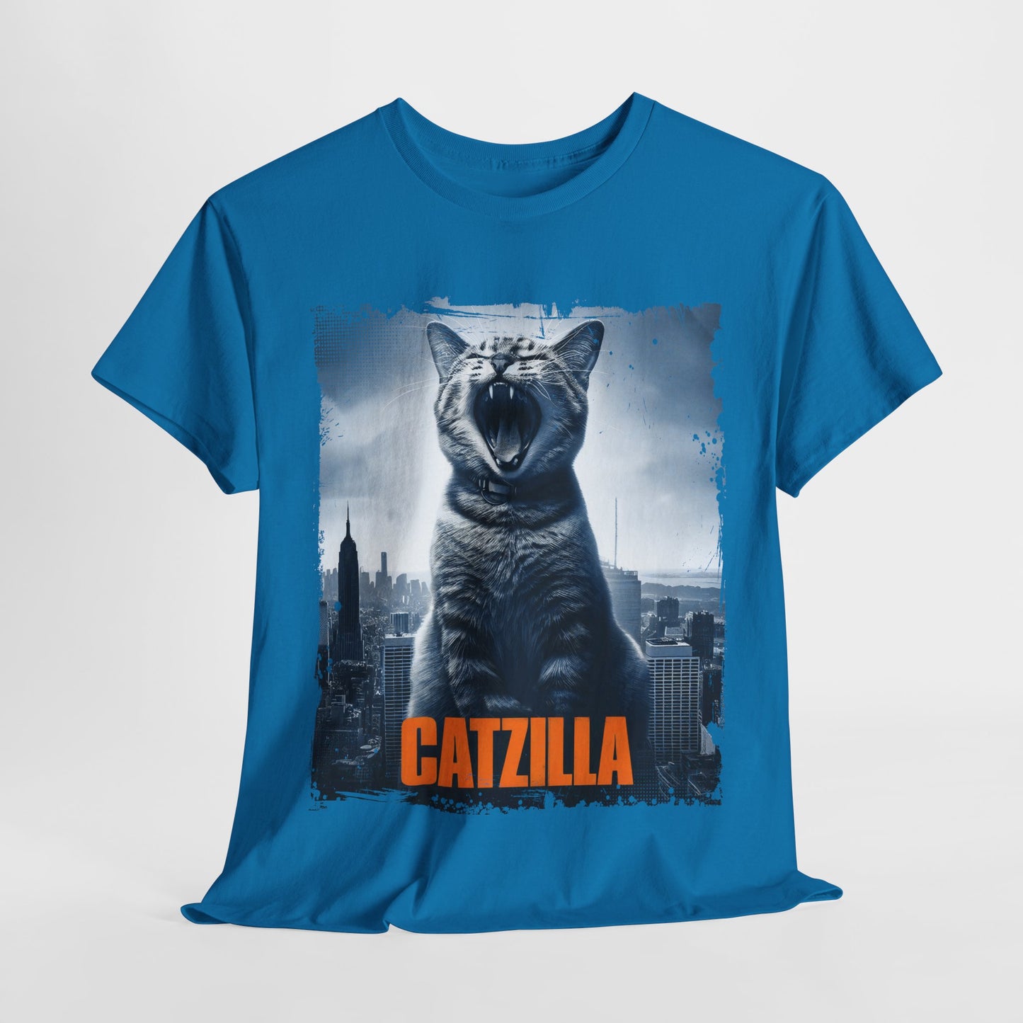 Catzilla Funny Cat Heavy Cotton Tee