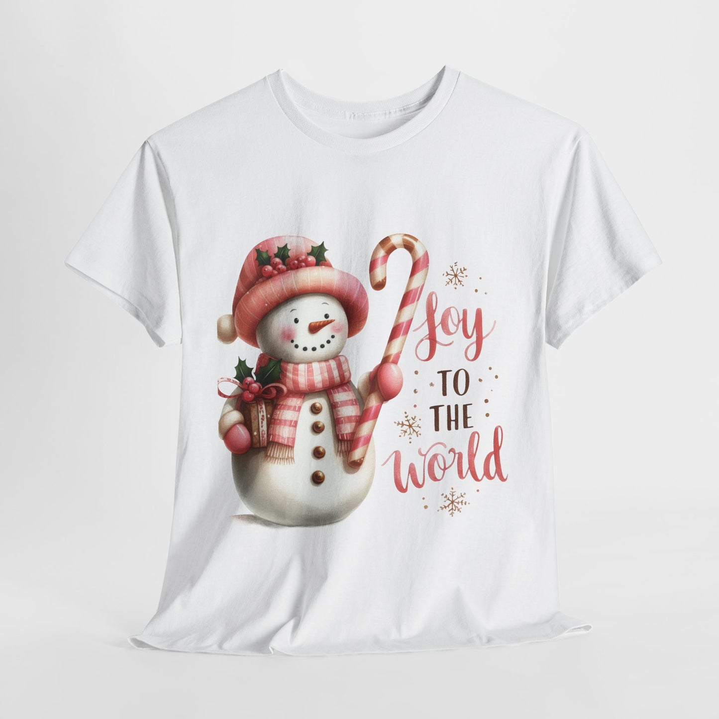 Joy To The World Pink Christmas Heavy Cotton Tee