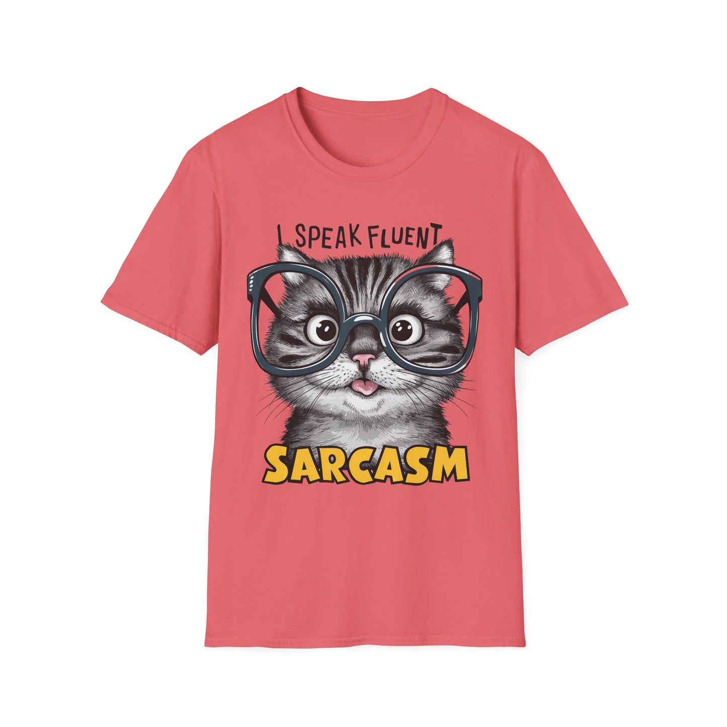 I Speak Fluent Sarcasm Funny Cat Softstyle T-Shirt