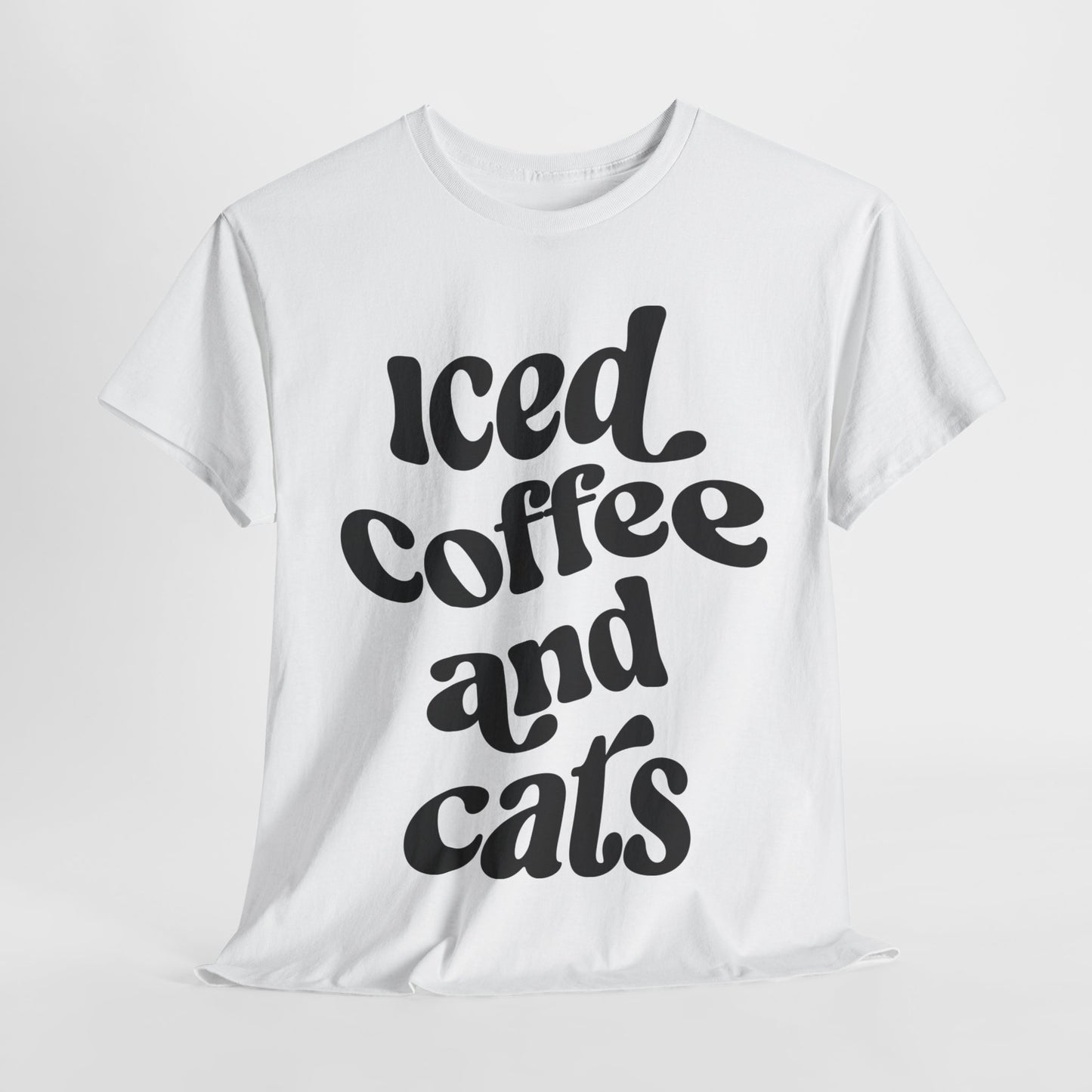 Iced Coffee and Cats Heavy Cotton Tee