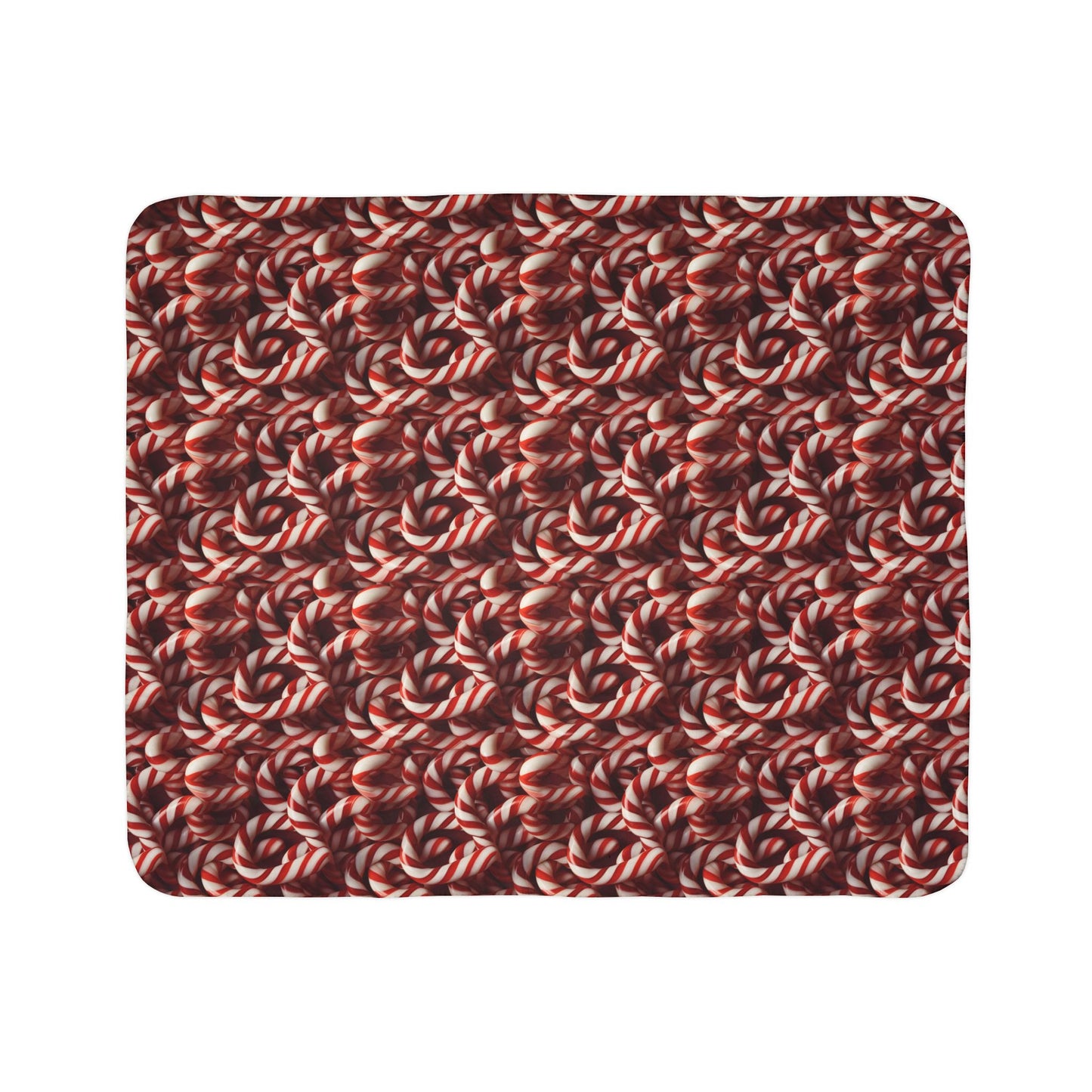 Christmas Candy Canes Fleece Sherpa Blanket