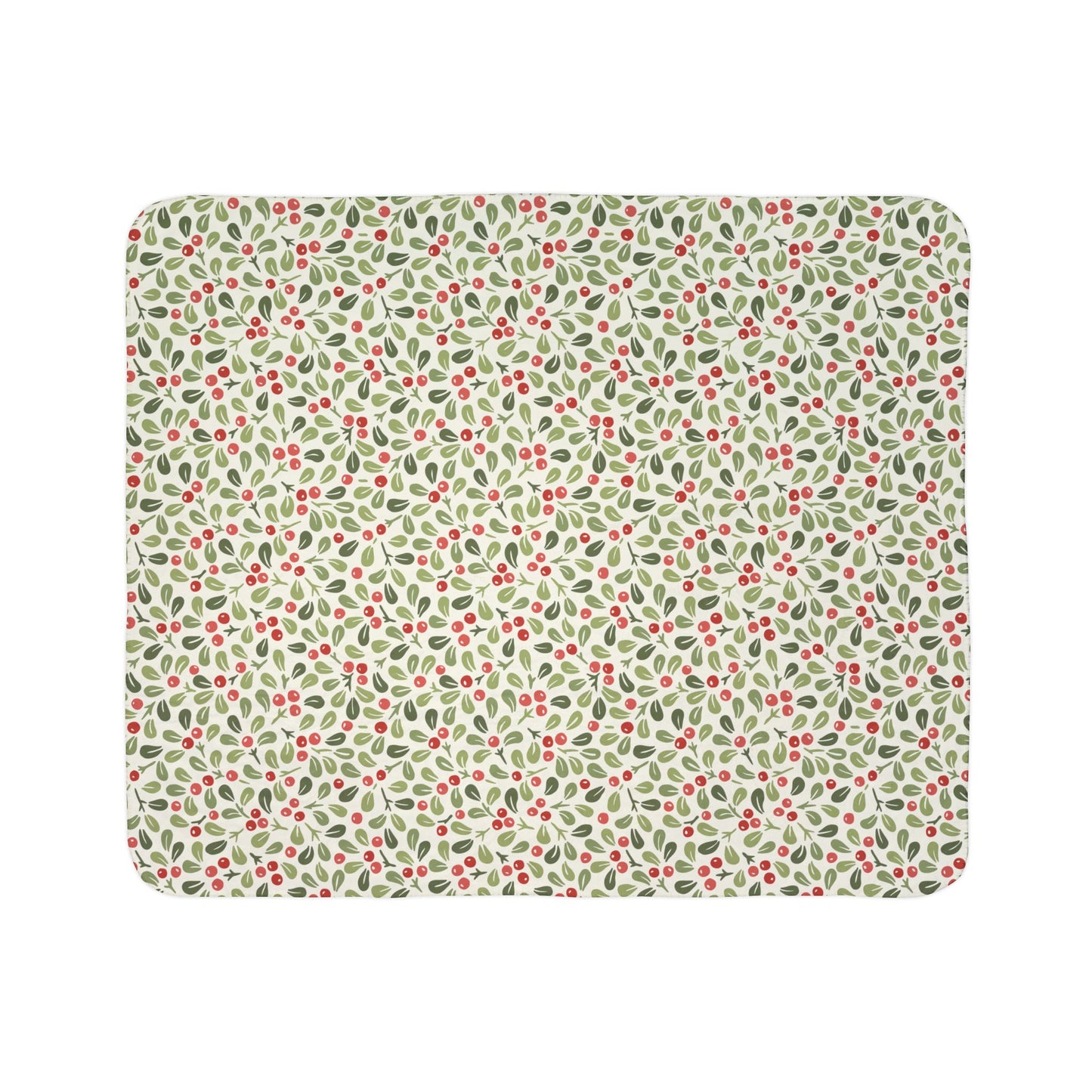 Mistletoe Berry Fleece Sherpa Blanket