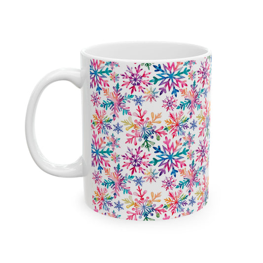 Colorful Winter Snowflakes Mug