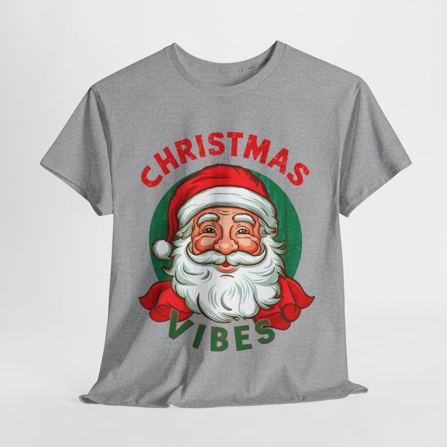 Santa Christmas Vibes Heavy Cotton Tee