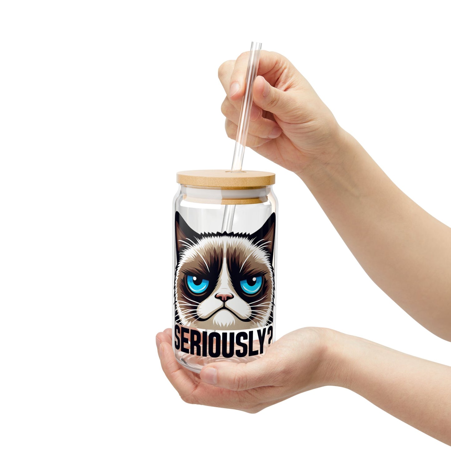 Funny Sarcastic Cat Sipper Glass