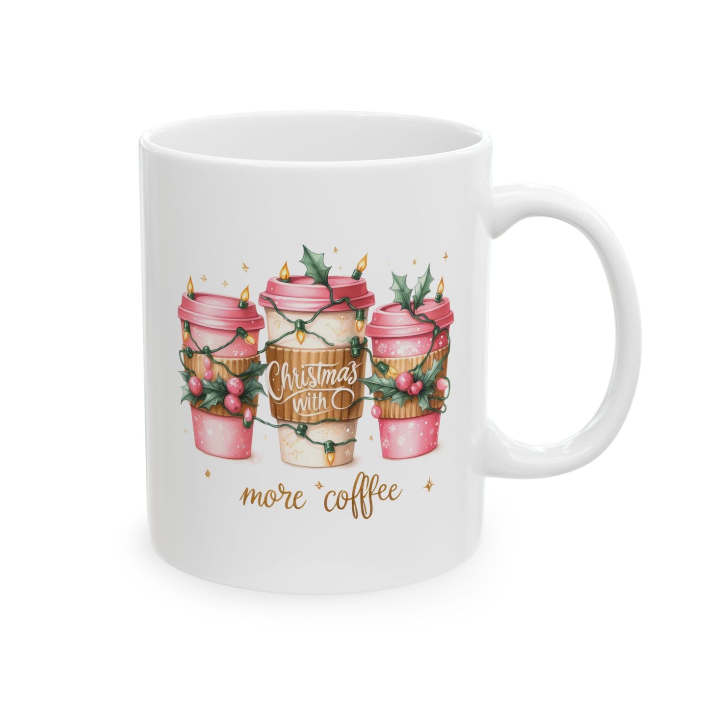 Christmas Coffee Pink Christmas Ceramic Mug