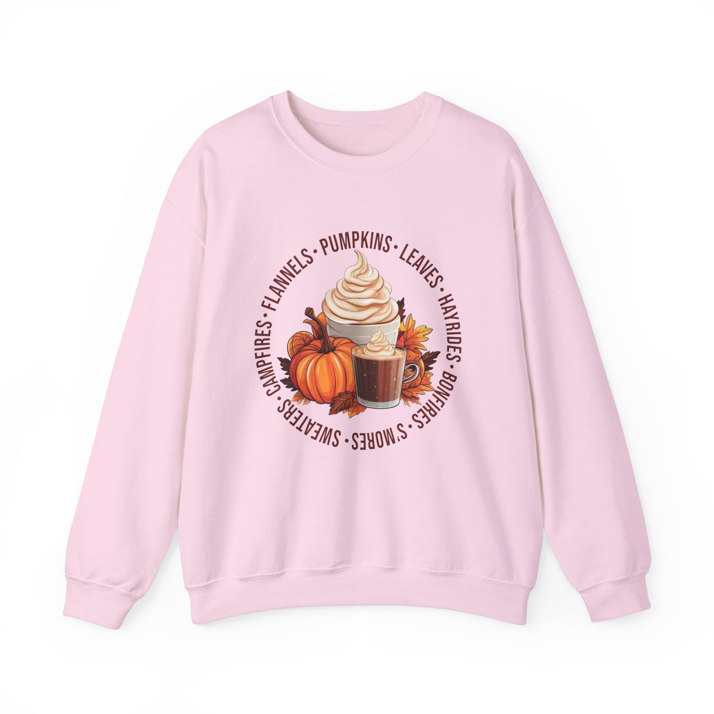 Fall Favorites Campfires Pumpkins Flannels Unisex Heavy Blend™ Crewneck Sweatshirt