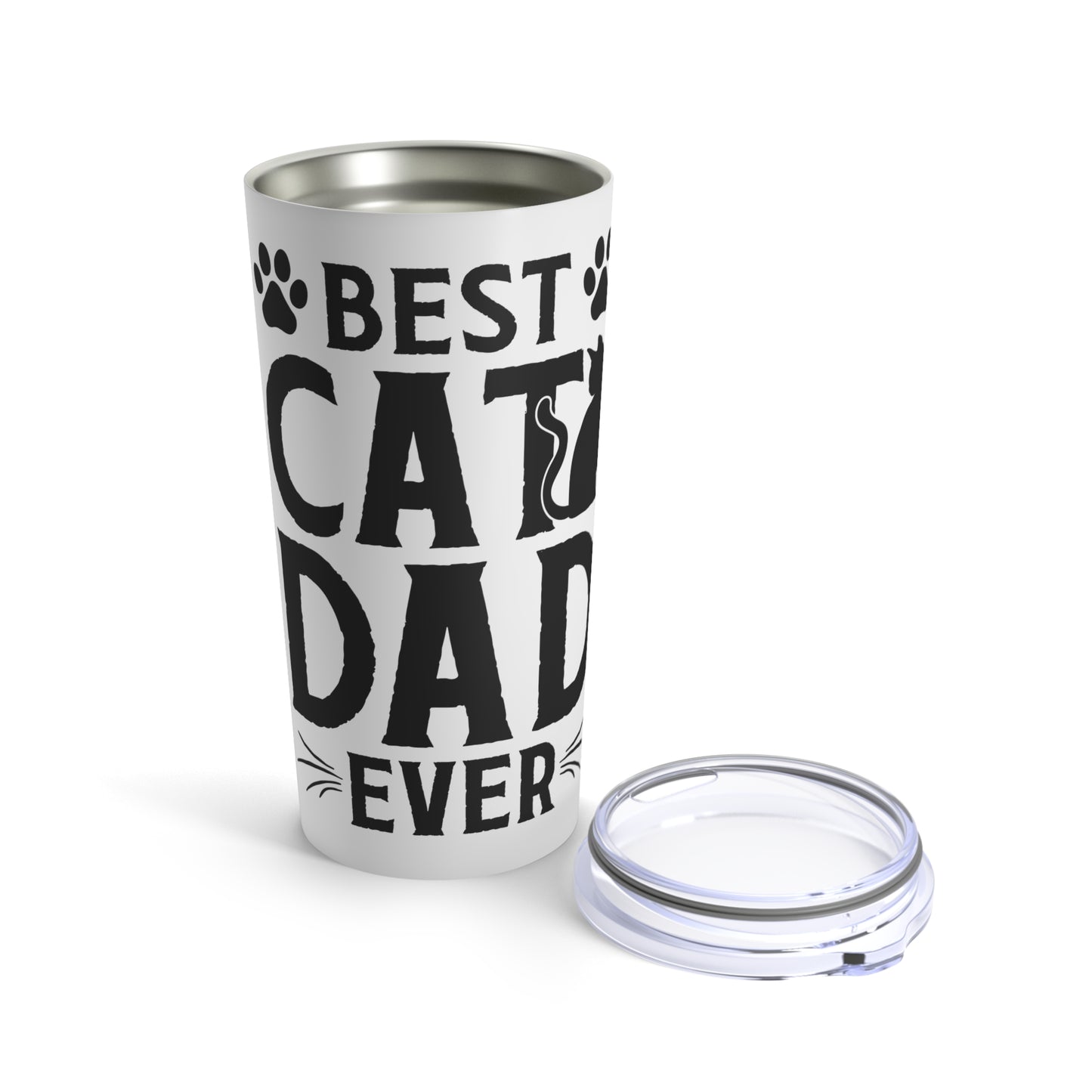 Best Cat Dad Ever Tumbler White Background 20oz