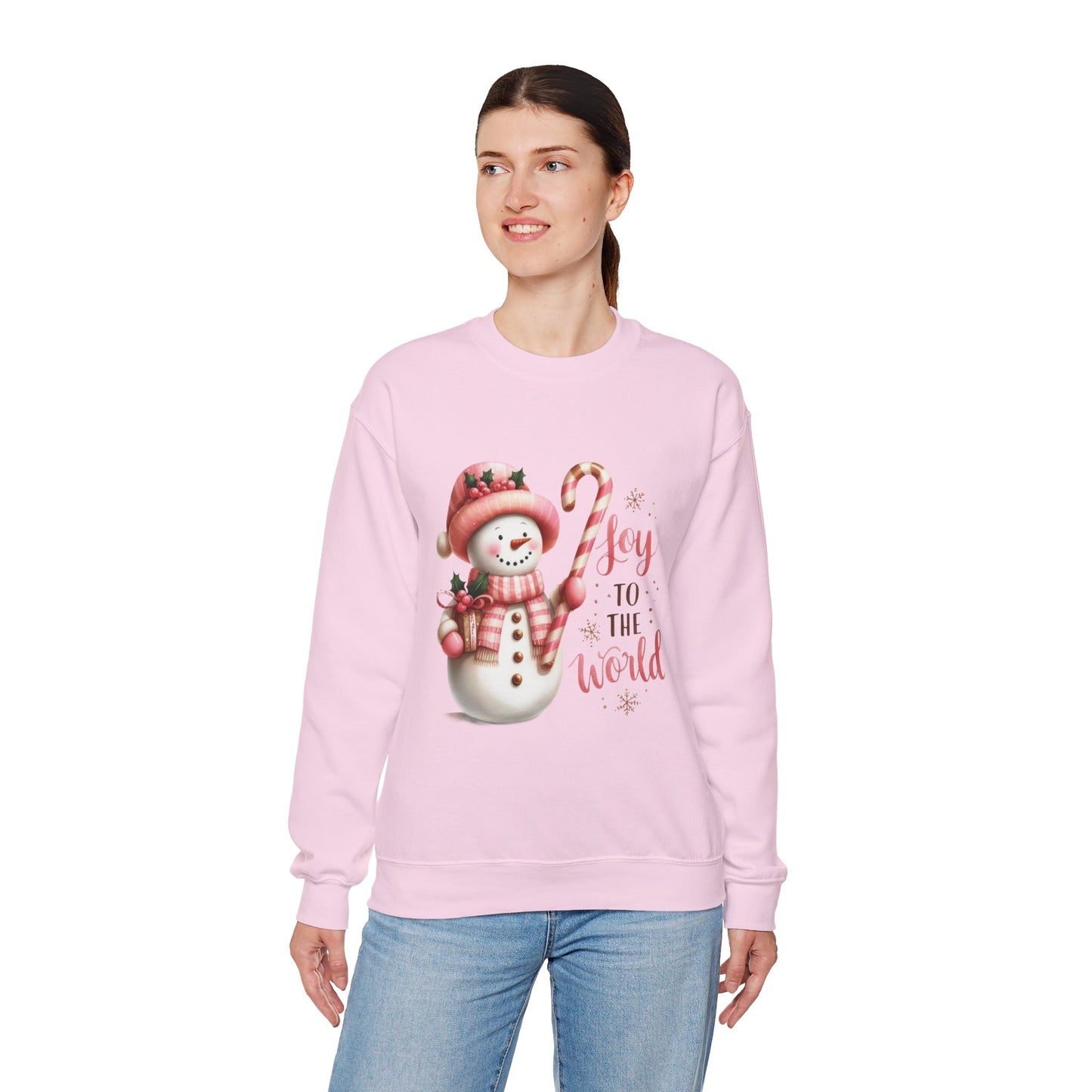 Joy To The World Pink Christmas Sweatshirt