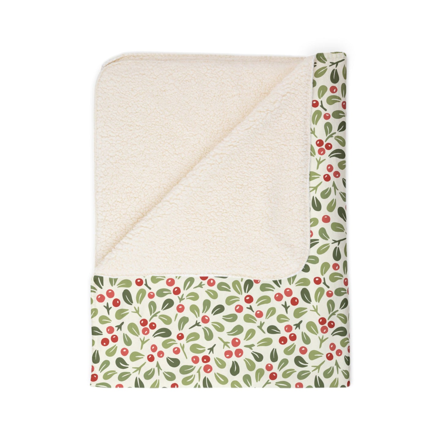 Mistletoe Berry Fleece Sherpa Blanket