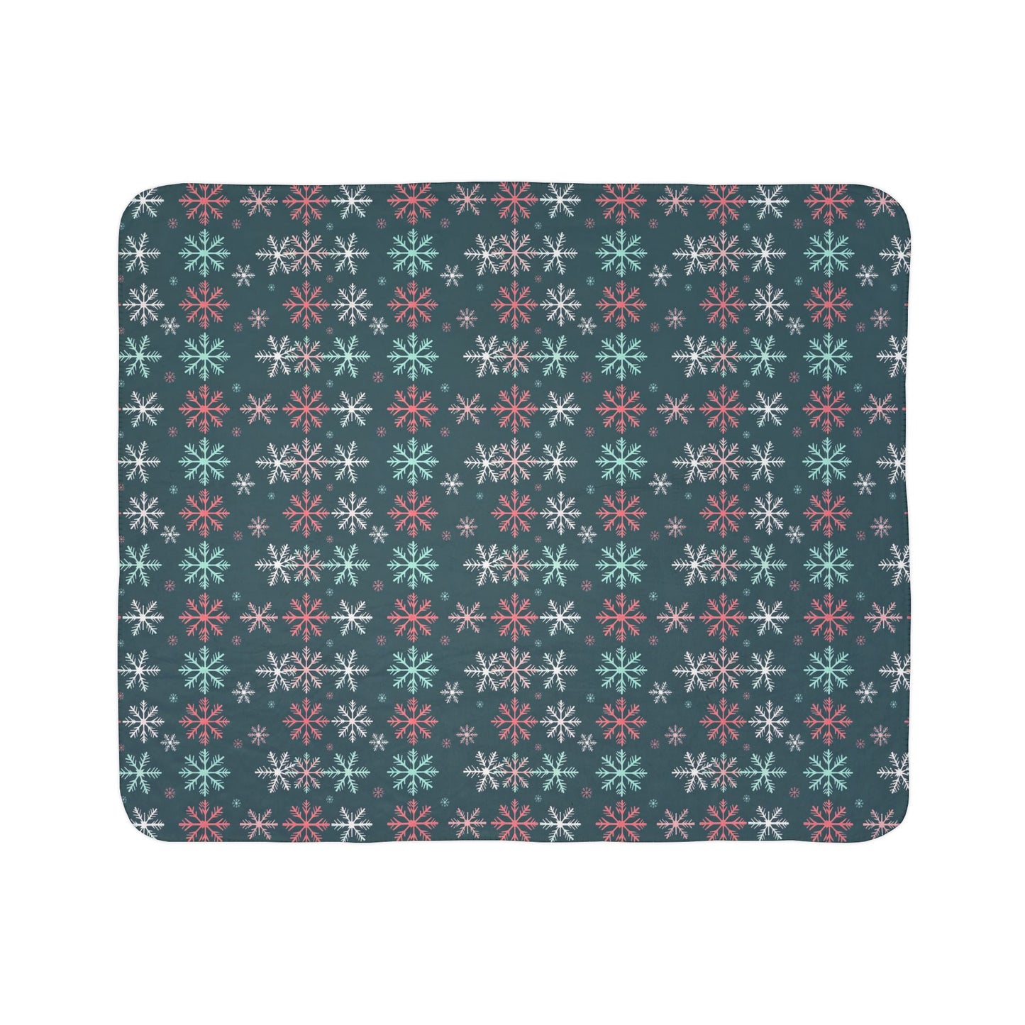 Colorful Snowflakes Fleece Sherpa Blanket