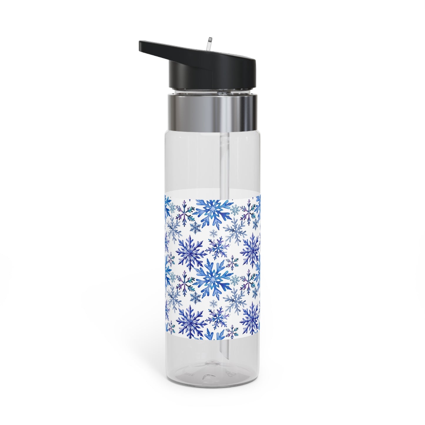 Blue Winter Snowflakes Sport Water Bottle